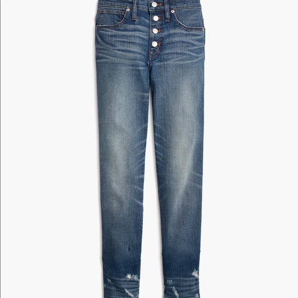 Madewell Slim Straight Jeans: Distressed Button-Front Edition - Picture 4 of 14